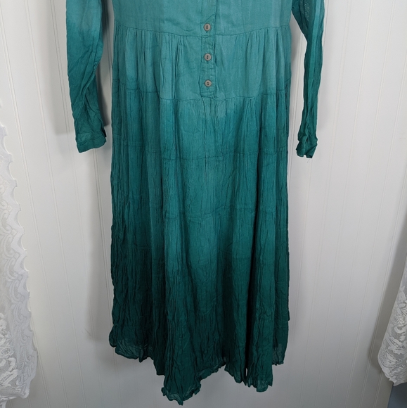 ACCENT ON YOU Hand Dyed Ombre Crinkle Maxi Dress NWT Sz S - Picture 3 of 8